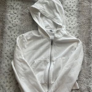 white cropped hoodie